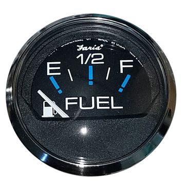 Faria Chesapeake Black 2&quot; Fuel Level Gauge (E-1/2-F)