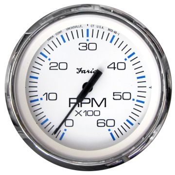 Faria Chesapeake White SS 4&quot; Tachometer - 6000 RPM (Gas) (Inboard &amp; I/O)