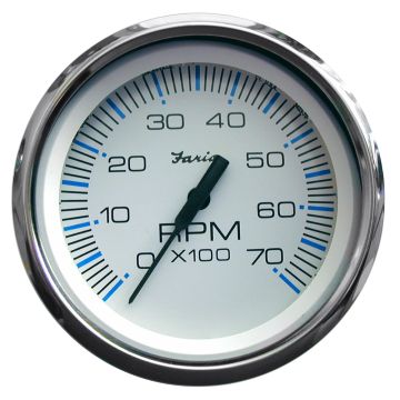 Faria Chesapeake White SS 4&quot; Tachometer - 7000 RPM (Gas) (All Outboards)