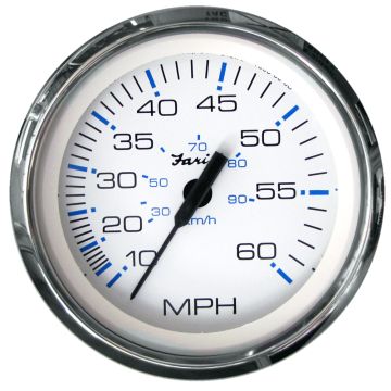 Faria Chesapeake White SS 4&quot; Speedometer - 60MPH (Pitot)