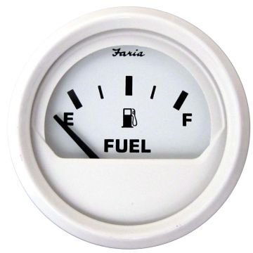 Faria Dress White 2&quot; Fuel Level Gauge (E-1/2-F)
