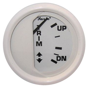 Faria Dress White 2&quot; Trim Gauge (Mercury / Mariner / Mercruiser / Volvo DP / Yamaha &#39;01 and newer)