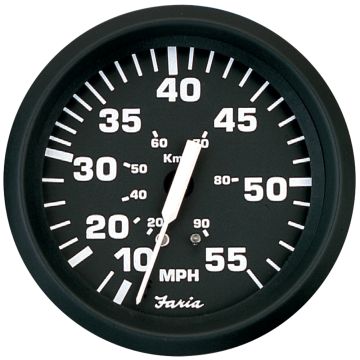 Faria Euro Black 4&quot; Speedometer - 55MPH (Pitot)