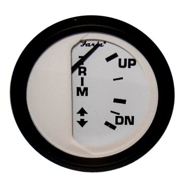 Faria Euro White 2&quot; Trim Gauge f/ Mercury / Mariner /Mercruiser/Volvo DP/ Yamaha &#39;01 and Newer