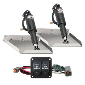 Lenco 12&quot; x 12&quot; Edge Mount Trim Tab Kit w/Double Rocker Switch Kit