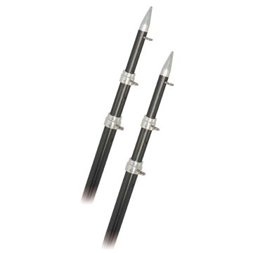 Rupp 15' Telescopic Carbon Fiber Outrigger Poles 1.5&quot; - Silver