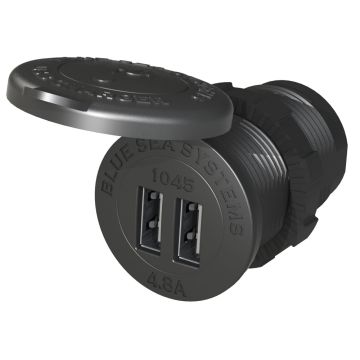 Blue Sea 1045 12/24V Dual USB Charger - 1-1/8&quot; Socket Mount