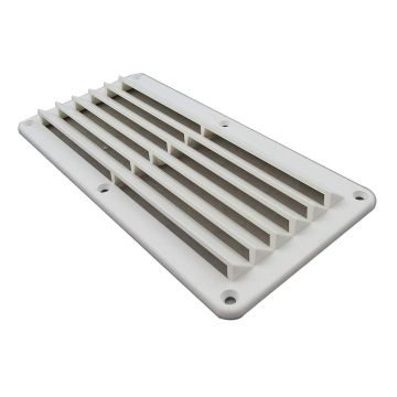 White Plastic Louvered Vent, 10-1/4” x 4-7/8”