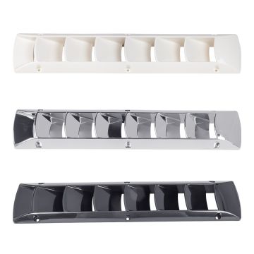 Plastic 7-Slotted Louvered Ventilators,17-7/8 x 3-7/16"