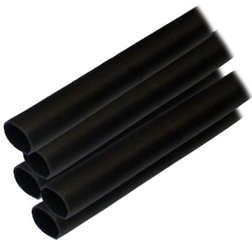 Ancor Adhesive Lined Heat Shrink Tubing (ALT) - 1/2&quot; x 6&quot; - 5-Pack - Black