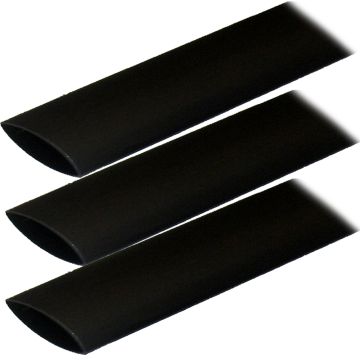 Ancor Adhesive Lined Heat Shrink Tubing (ALT) - 1&quot; x 12&quot; - 3-Pack - Black