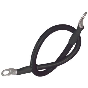 Ancor Battery Cable Assembly, 4 AWG (21mm&#178;) Wire, 5/16&quot; (7.93mm) Stud, Black - 18&quot; (45.7cm)