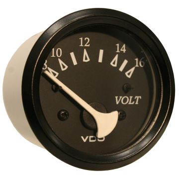 VDO Cockpit Marine 52mm (2-1/16&quot;) Voltmeter- Black Dial/Bezel
