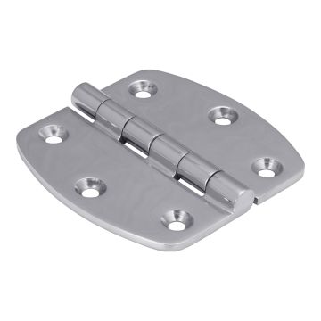 Stainless Steel Cast Rounded Edge Crescent Butt Hinge - 3 Hole/Leaf