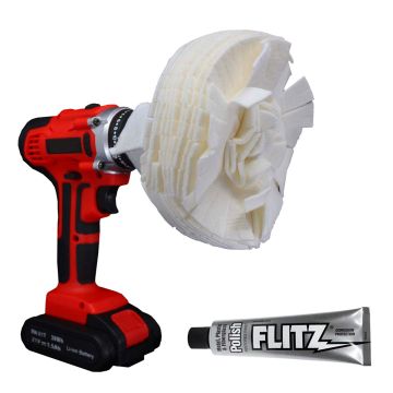 Flitz Buff Ball - Extra Large 7&quot; - White w/1.76oz Tube Flitz Polish
