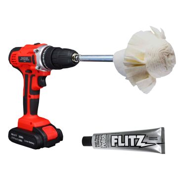 Flitz Buff Ball - Super Mini 2&quot; - White w/1.76oz Tube Flitz Polish