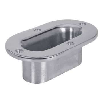 Stainless Oval Hawse Pipe, 7" x 4" Overall, 4-1/2” x 1-1/2” Opening