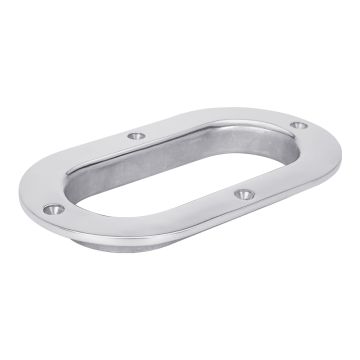 Stainless Oval Hawse Pipe, 9-3/8" x 5-1/4" Overall, 7” x 3" Opening 