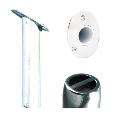 Tigress Oval Head SS Gunnel Mount Rod Holder - 30&#176; - 9&quot;