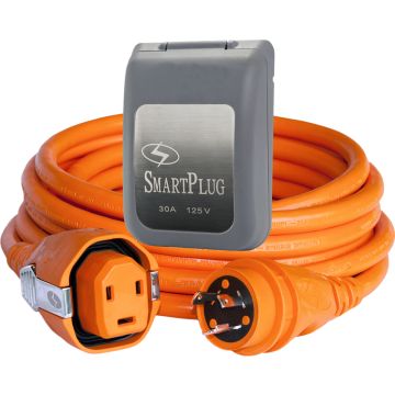 SmartPlug 30 AMP SmartPlug/Twist Type Cordset w/Grey Inlet Cover- 50&#39;