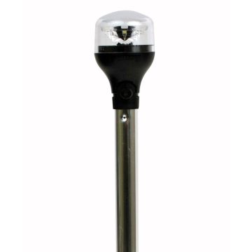Attwood LightArmor All-Around Light - 20&quot; Aluminum Pole - Black Vertical Composite Base w/Adapter