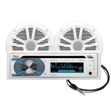 Boss Audio MCK508WB.6 Marine Stereo &amp; 6.5&quot; Speaker Kit - White