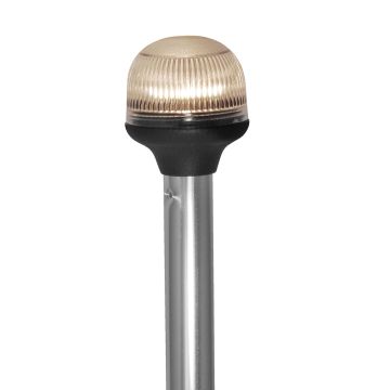Attwood All-Around Fold-Down Incandescent Anti-Glare Lens Light - 20&quot; Aluminum Pole - 12V - Horizontal Composite Base
