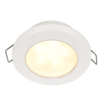 Hella Marine EuroLED 75 3&quot; Round Spring Mount Down Light - Warm White LED - White Plastic Rim - 24V