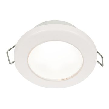 Hella Marine EuroLED 75 3&quot; Round Spring Mount Down Light - White LED - White Plastic Rim - 12V