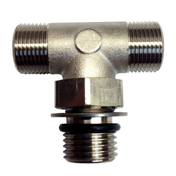 Uflex Boss Style T-Fitting - Nickel - ORB 6 to 3/8&quot; COMP