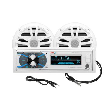 Boss Audio MCK632WB.6 Marine Stereo &amp; 6.5&quot; Speaker Kit - White
