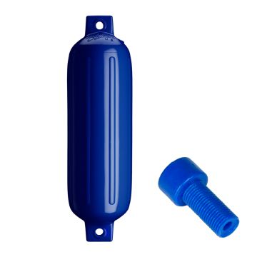 Polyform G-4 Twin Eye Fender 6.5&quot; x 22&quot; - Cobalt Blue w/Adapter