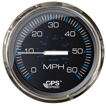 Faria Chesepeake Black 4&quot; Studded Speedometer - 60MPH (GPS)