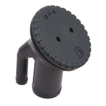 Perko 0542 Vented Fill f/1-1/2&quot; Hose - Angled Neck - Gas - Black