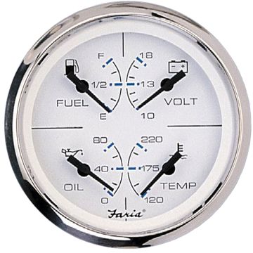 Faria Chesapeake White SS 4&quot; Multifunction Gauge