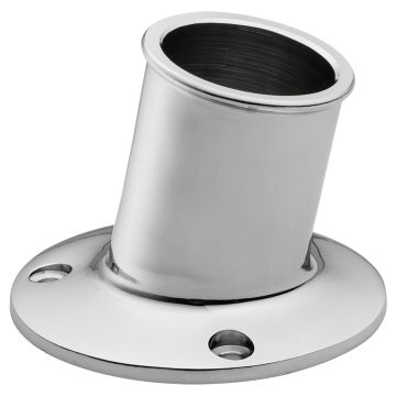 Whitecap Top-Mounted Flag Pole Socket - CP/Brass - 1-1/4&quot; ID