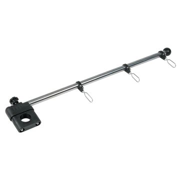 Whitecap 17&quot; Rail Mount Flag Pole - 1/2&quot; Diameter, Stainless Steel Staff Nylon Mount