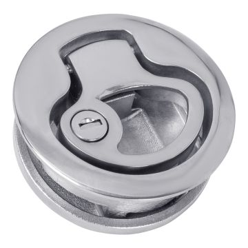 316 Stainless Round Locking Slam Latch with Egress Lever, 2" Cutout