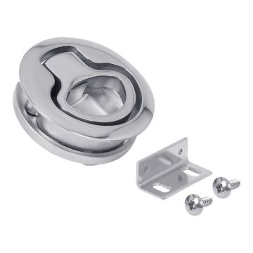 Stainless Steel Slam Latch with Cable Actuator, 2" Cutout Size