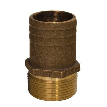 GROCO 1&quot; NPT x 1-1/4&quot; Bronze Full Flow Pipe to Hose Straight Fitting