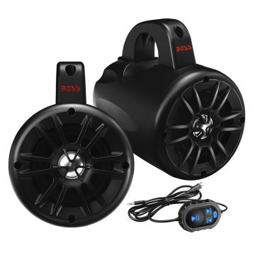 Boss Audio 4&quot; BM40AMPBT Amplified Waketower Speakers - Matte Black - 500W
