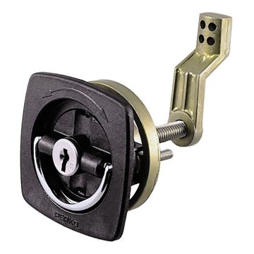Perko Black Flush Lock - 2.5&quot; x 2.5&quot; w/Offset Cam Bar &amp; Flexible Polymer Strike