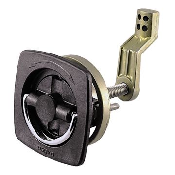 Perko Flush Latch - Non-Locking - 2.5&quot; x 2.5&quot; w/Offset Cam Bar &amp; Flexible Polymer Strike