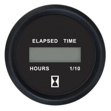 Faria Euro Black 2&quot; Digital Hourmeter Gauge