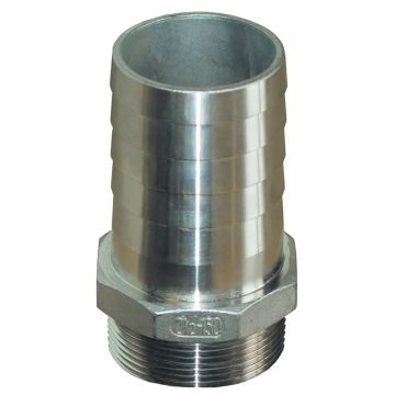 GROCO 1&quot; NPT x 1&quot; ID Stainless Steel Pipe to Hose Straight Fitting
