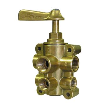 GROCO 6-Port NPT Bronze Fuel Valve 1/2&quot; Main - 3/8&quot; Return