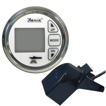 Faria Chesapeake White SS 2&quot; Dual Depth &amp; Temp Sounder w/Transom Mount Transducer
