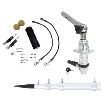 Tigress XD Top Mount System - 15&#39; - Silver Outriggers Elite Rigging Kit