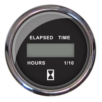 Faria Chesapeake Black 2&quot; Hourmeter (Digital)