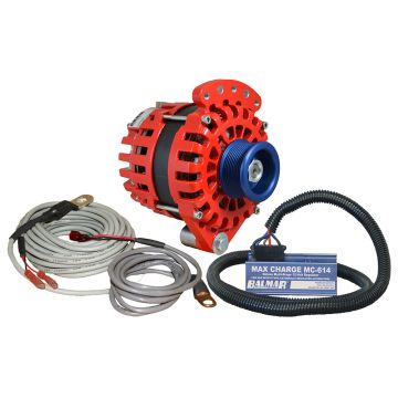 Balmar Alternator 1-2&quot; Single Foot J10 Serpentine Pulley Regulator &amp; Temp Sensor - 170A Kit - 12V
